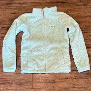 Columbia Mint Green Textured Fleece Jacket